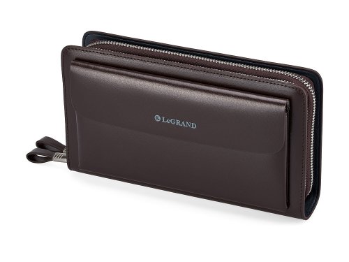 Кожанный мужской клатч LeGRAND collection 022-2 коричневый