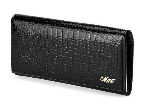 Жіночий гаманець з натуральної шкіри Moro&Jenny 59010 A Black чорний