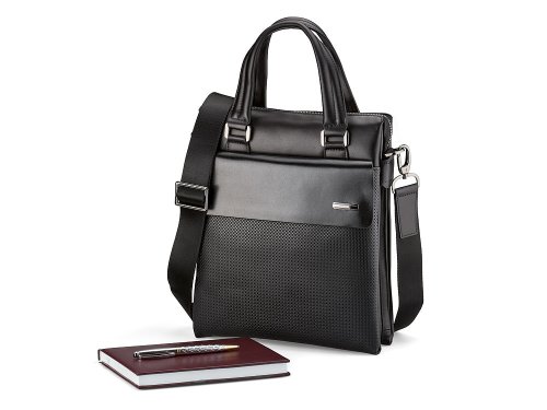 Вертикальная мужская  сумка из натуральной кожи LeGRAND collection 319-2 Black 
