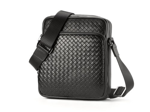 Мужская сумка з плетеной кожи LeGRAND collection 3534-4L Black