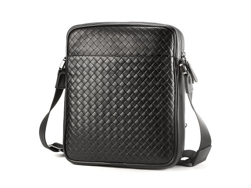 Мужская сумка з плетеной кожи LeGRAND collection 3534-4L Black