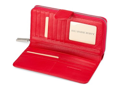 Кожаный женский кошелек  Burberry 5633 E Red 