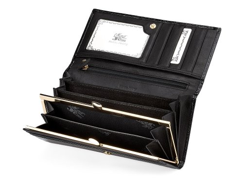 Жіночий гаманець з натуральної шкіри Moro&Jenny 59010 A Black чорний