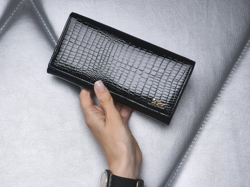 Жіночий гаманець з натуральної шкіри Moro&Jenny 59010 A Black чорний