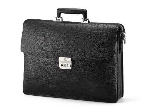 Мужской  портфель  из натуральной кожи  Мont Blanc 8010-3A Black 