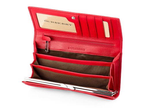 Кожаный женский кошелек  Burberry 5631 E Red 