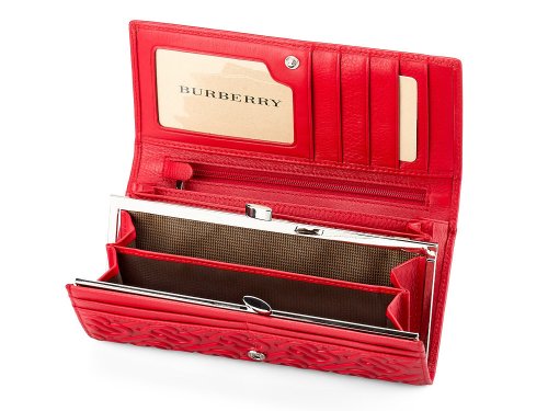 Кожаный женский кошелек  Burberry 5631 E Red 