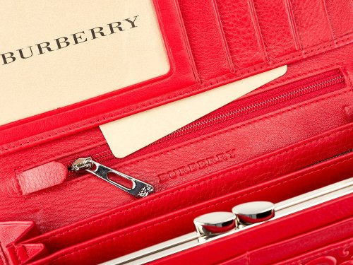 Кожаный женский кошелек  Burberry 5631 E Red 