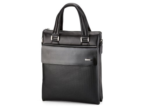 Вертикальная мужская  сумка из натуральной кожи LeGRAND collection 319-2 Black 