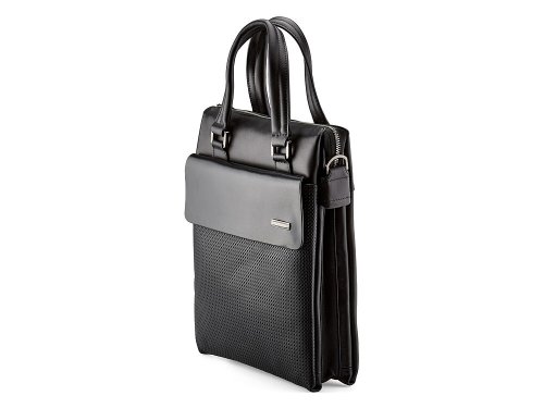 Вертикальная мужская  сумка из натуральной кожи LeGRAND collection 319-2 Black 