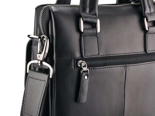 Вертикальная мужская  сумка из натуральной кожи LeGRAND collection 319-2 Black 