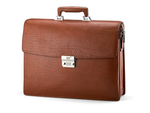 Мужской портфель из натуральной кожи  Мont Blanc 8010-3A Brown 