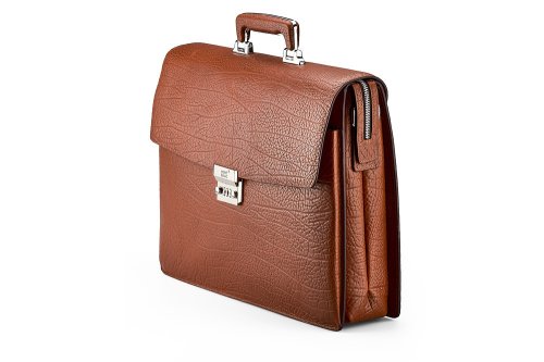 Мужской портфель из натуральной кожи  Мont Blanc 8010-3A Brown 