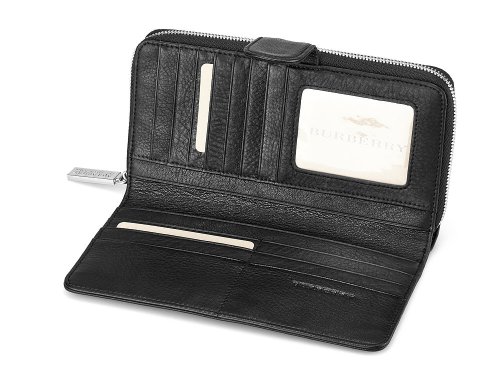 Кожаный женский кошелек Burberry 5633 A Black 