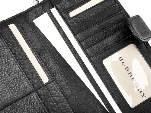 Кожаный женский кошелек Burberry 5633 A Black 