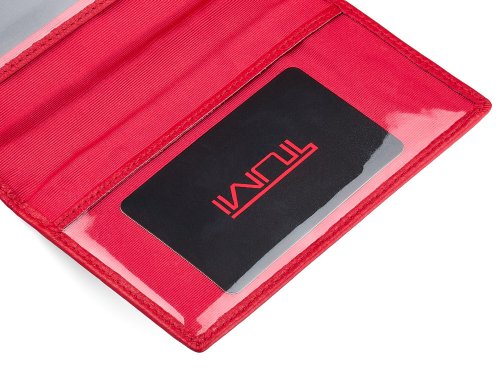 Кожанная женская  обложка для паспорта TUMI 1055 E Red красная 