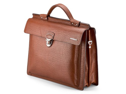 Шкіряний чоловічий портфель Мont Blanc 8639-5 Brown 