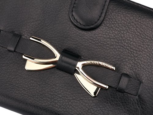 Женская обкложка для документов  из натуральной кожи  Nikole Richie 1407 A Black 