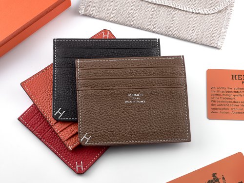 Картхолдер из натуральной кожи  Hermes 219 Grey 