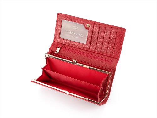 Кожаный женский кошелек  Valentino 802 E Red 